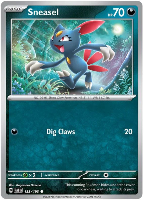 Sneasel 133/193 Common Reverse Holo Pokemon Card (SV2 Paldea Evolved)