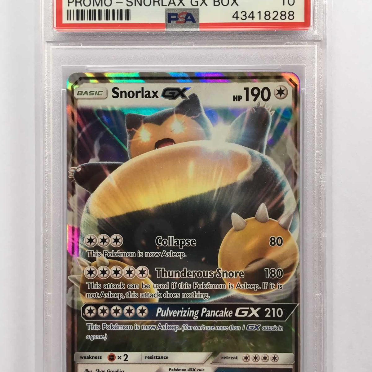 Snorlax GX SM05 Holo Promo PSA 10 Gem Mint Card (Snorlax GX Box