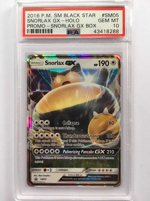 Snorlax GX SM05 Holo Promo PSA 10 Gem Mint Card (Snorlax GX Box)