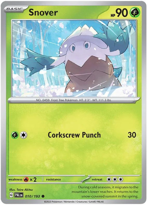 Snover 010/193 Common Pokemon Card (SV2 Paldea Evolved)