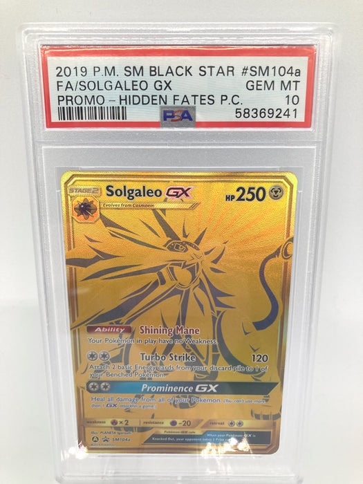 Solgaleo GX SM104A PSA 10 Gem Mint Graded Pokemon Card