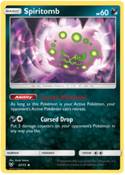 Spiritomb 47/73 Uncommon Pokemon Card (Shining Legends)