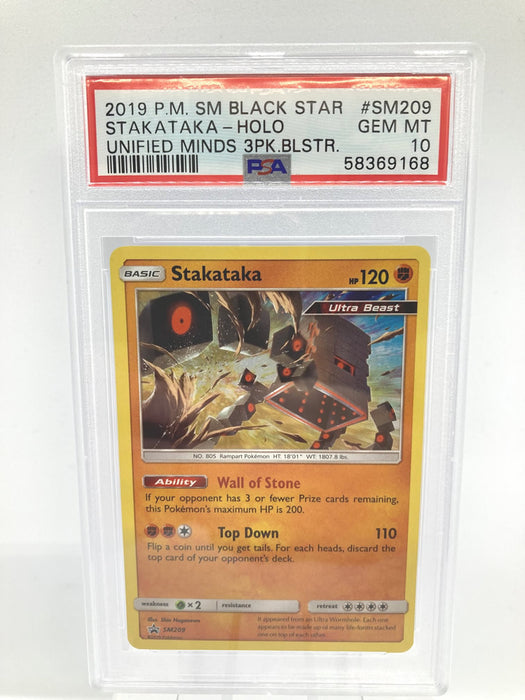 Stakataka SM209 PSA 10 Gem Mint Graded Pokemon Card