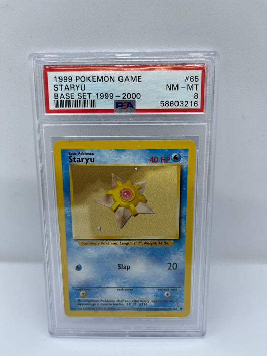 Staryu 65/102 PSA 8 Graded Common Pokemon Card (1999 Pokemon Game)