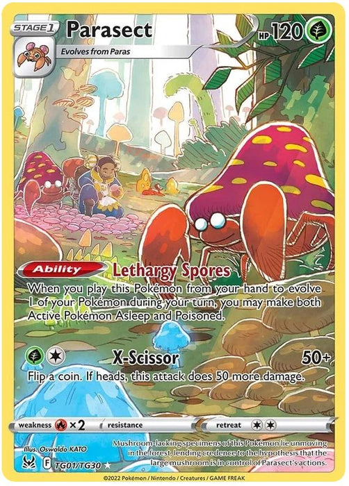 Parasect TG01/TG30 Rare Holo Pokemon Card (Lost Origin Trainer Gallery)