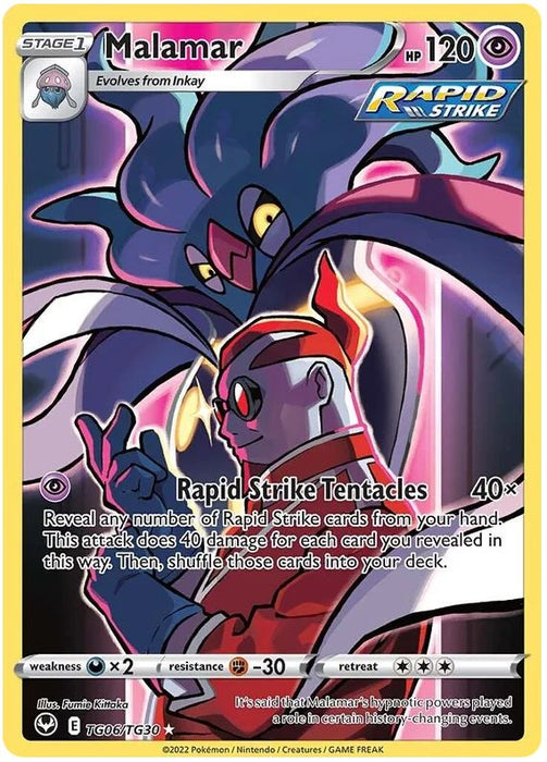 Malamar TG06/TG30 Rare Holo Pokemon Card (Silver Tempest Trainer Gallery)