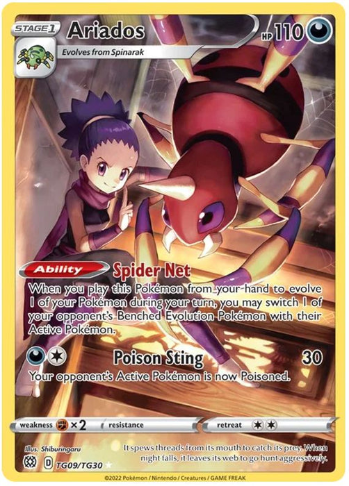 Ariados TG09/TG30 Rare Holo Pokemon Card (SWSH Brilliant Stars)