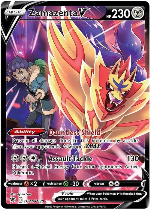 Zamazenta V TG22/TG30 Pokemon Card (SWSH Astral Radiance Trainer Gallery)