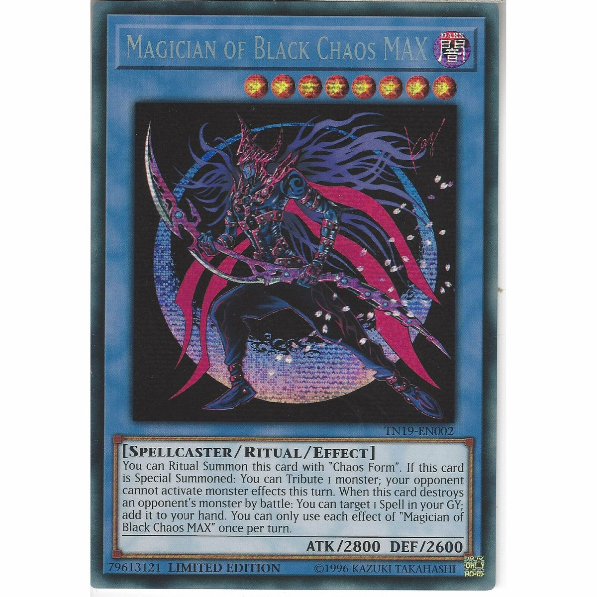 TN19-EN002 Magician of Black Chaos MAX Prismatic Secret Rare