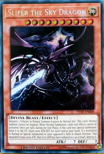 遊戯王 SLIFER THE SKY DRAGON TN19-EN008 Slifer the Sky Dragon Prismatic Secret Rare Limited