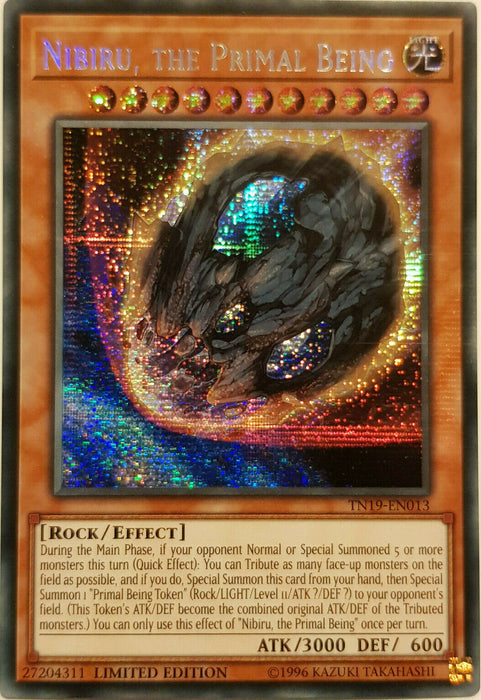 TN19-EN013 Nibiru, The Primal Being Prismatic Secret Rare Limited Edition (Yu-Gi-Oh! TCG) TN19-EN013 Nibiru, The Primal Being Prismatic Secret Rare Limited Edition (Yu-Gi-Oh! TCG)