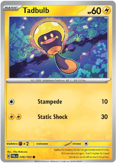 Tadbulb 078/193 Common Pokemon Card (SV2 Paldea Evolved)