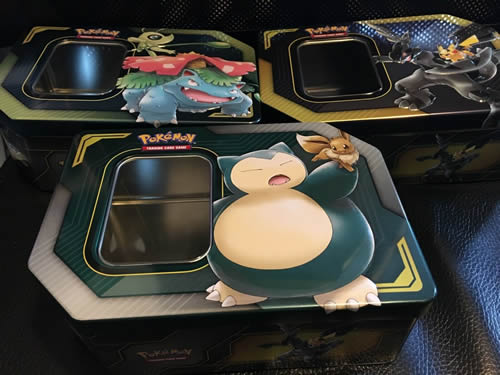 Pokemon Card Storage Tins 3 Pack (Empty) featuring Tag Team Pokemon artwork