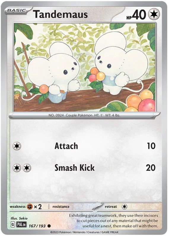 Tandemaus 167/193 Common Pokemon Card (SV2 Paldea Evolved) — Titan ...