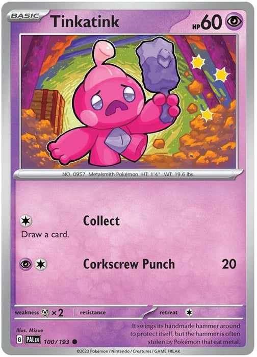 Tinkatink 100/193 Common Reverse Holo Pokemon Card (SV2 Paldea Evolved)