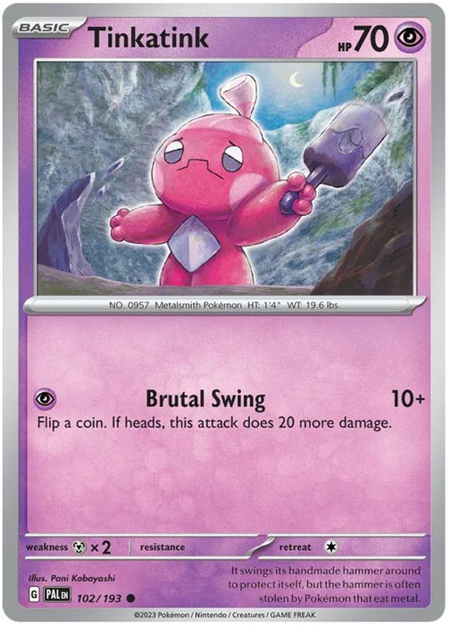 Tinkatink 102/193 Common Pokemon Card (SV2 Paldea Evolved)