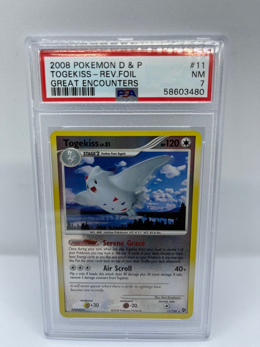 Togekiss 11/106 PSA 7 Graded Rare Pokemon Card (Great Encounters - 2008 Pokemon D & P)