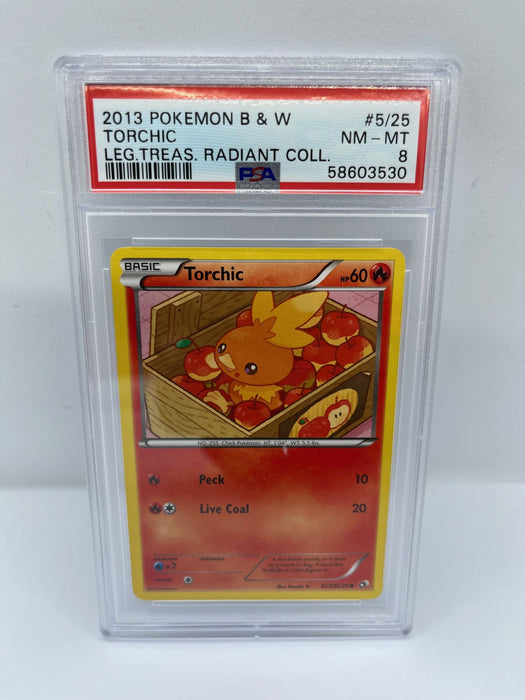 Torchic RC5/RC25 PSA 8 Graded Common Pokemon Card (Leg Treas Radiant Collection)