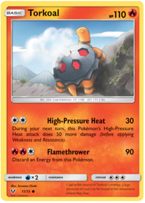 Torkoal 11/73 Common Pokemon Card (Shining Legends)