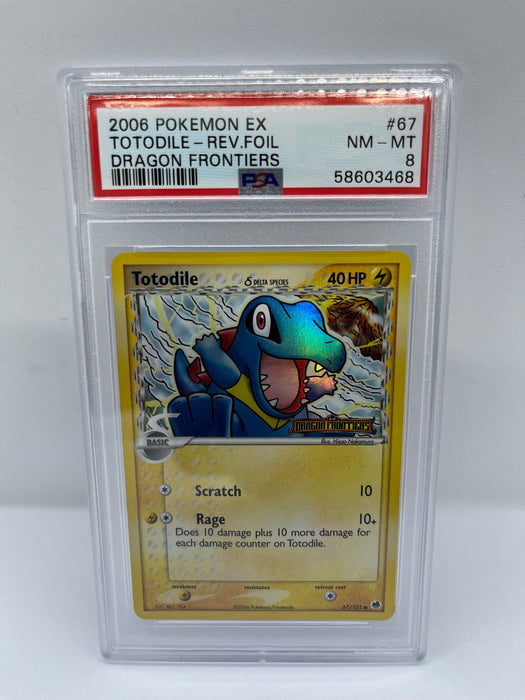 Totodile 67/101 PSA 8 Graded Common Pokemon Card (2006 Pokemon Ex)