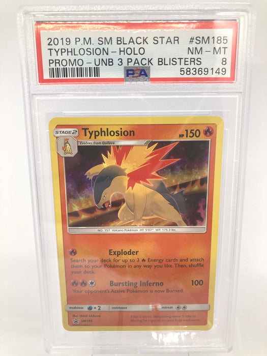 Typhlosion SM185 PSA 8 Near Mint Graded Pokemon Card