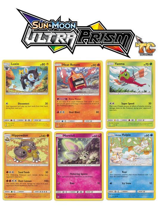 Pokemon Sun & Moon Ultra Prism 50 Card Bundle w/ Rares + Rev Holos