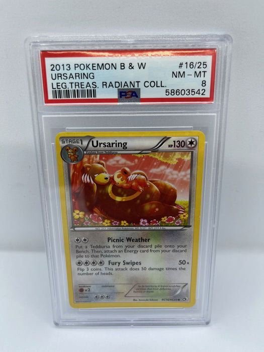 Ursaring RC16/RC25 PSA 8 Graded Common Pokemon Card (Leg Treas Radiant Collection)