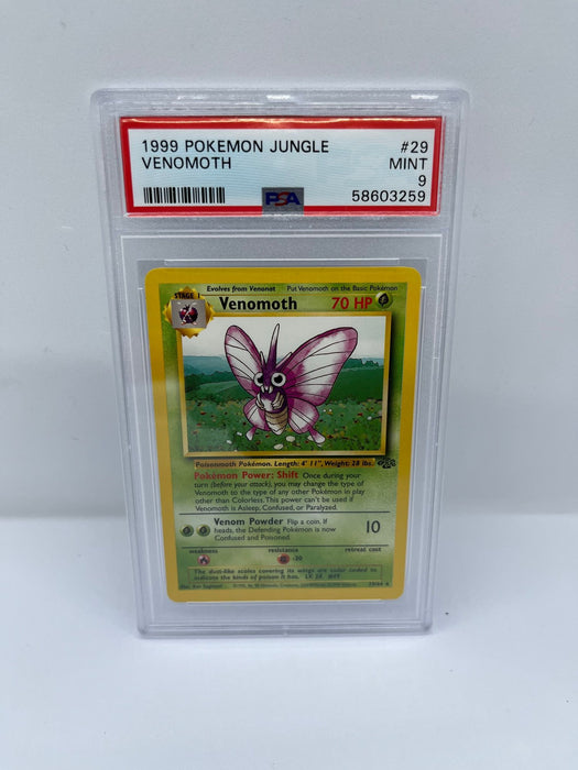 Venomoth 29/64 PSA 9 Graded Rare Pokemon Card (1999 Pokemon Jungle)