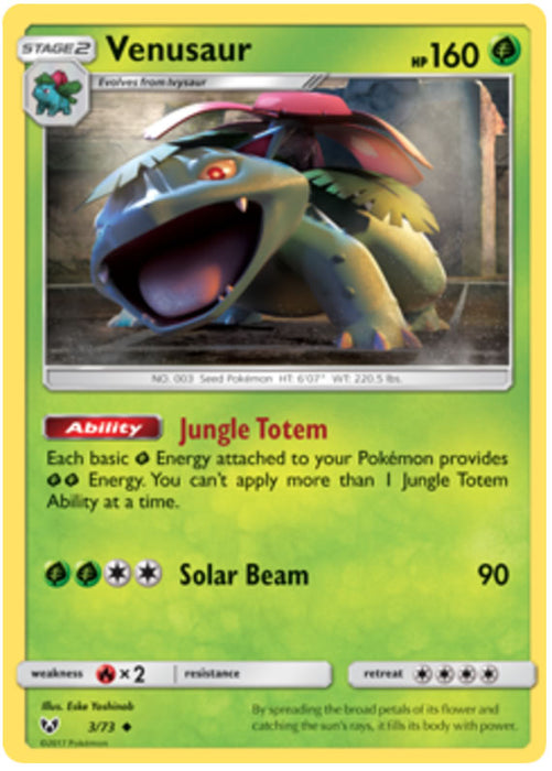 Venusaur 3/73 Uncommon Pokemon Card (Shining Legends)