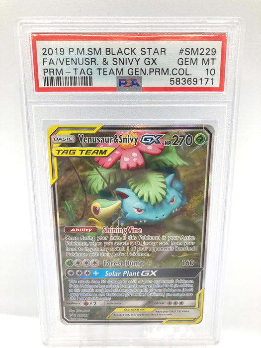 Venusaur Snivy GX SM229 PSA 10 Gem Mint Graded Pokemon Card