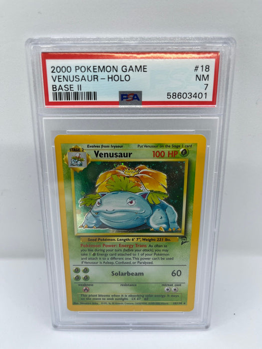 Venusaur 18/130 PSA 7 Graded Rare Pokemon Card (2000 Pokemon Game)