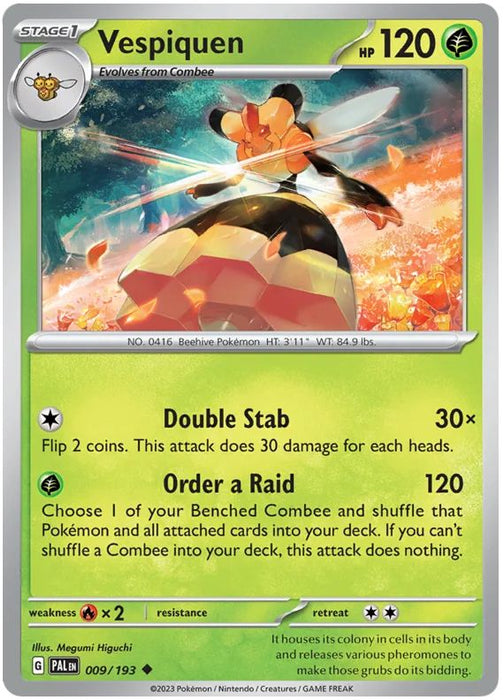 Vespiquen 009/193 Uncommon Reverse Holo Pokemon Card (SV2 Paldea Evolved)