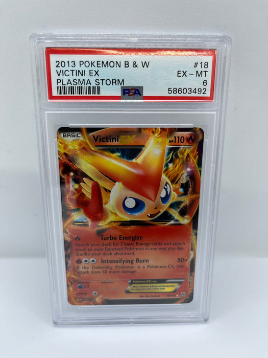 Victini 18/135 PSA 6 Graded Rare Pokemon Card (2013 Pokemon B & W - Plasma Storm)