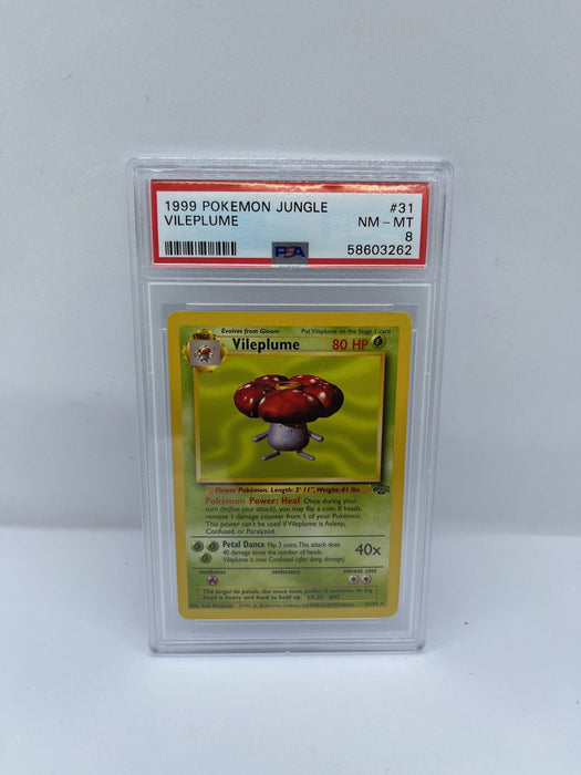 Vileplume 31/64 PSA 8 Graded Rare Pokemon Card (1999 Pokemon Jungle)