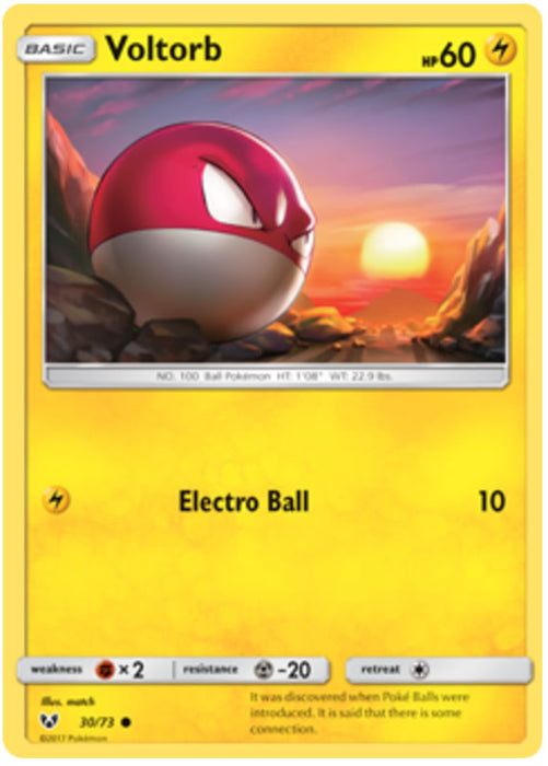 Voltorb 30/73 Common Pokemon Card (Shining Legends)