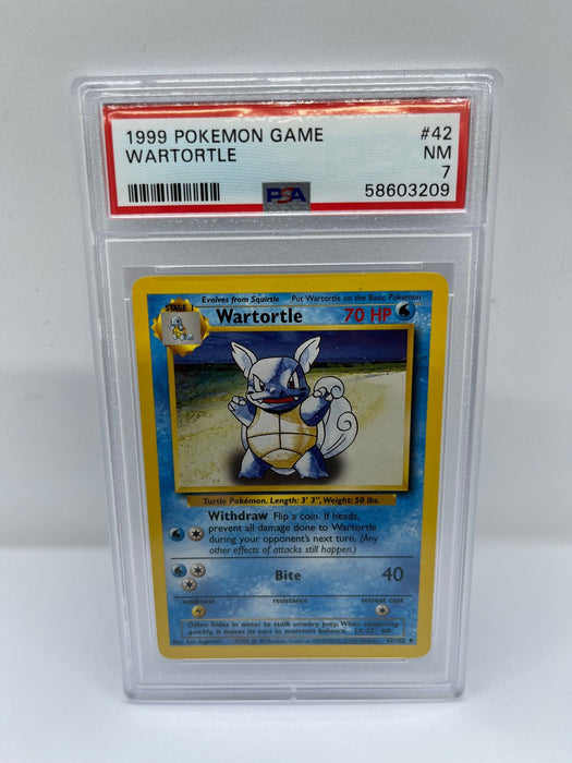 Wartortle 42/102 PSA 7 Graded Uncommon Pokemon Card (1999 Pokemon Game)