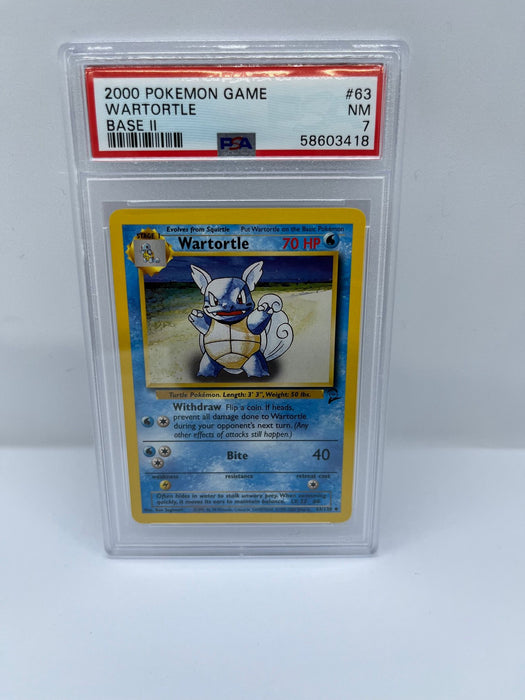 Wartortle 63/130 PSA 7 Graded Pokemon Card (2000 Pokemon Game)