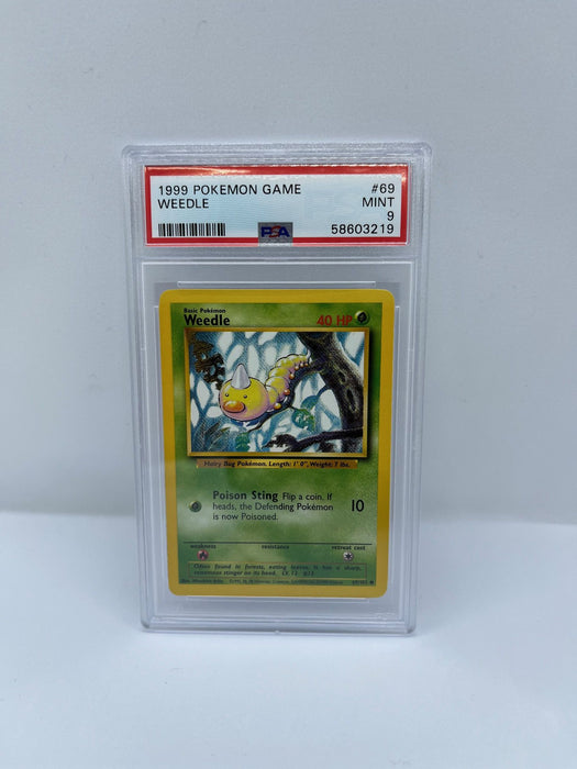 Weedle 69/102 PSA 9 Graded Common Pokemon Card (1999 Pokemon Game)