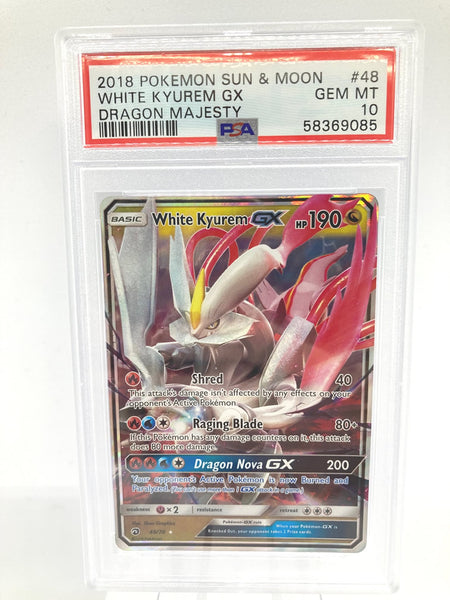 white kyurem pokemon card White Kyurem GX 48/70 PSA 10 Gem Mint Graded Pokemon Card — Titan Cards Ltd
