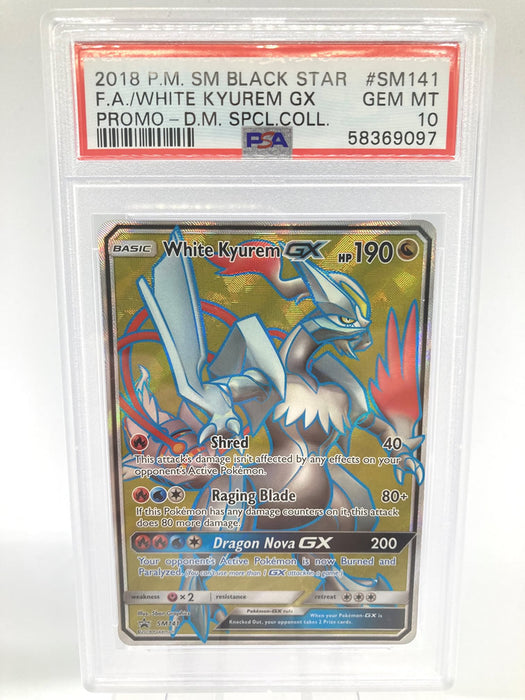 White Kyurem GX SM141 PSA 9 Gem Mint Graded Pokemon Card