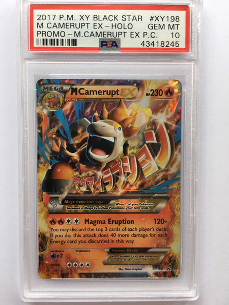 pokemon card mega camerupt M Camerupt EX Holo XY198 Promo Card PSA 10 Gem Mint (Mega Camerupt Col —  Titan Cards Ltd