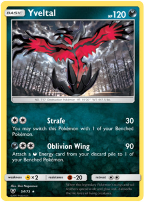 Yveltal 54/73 Rare Holo Pokemon Card (Shining Legends)