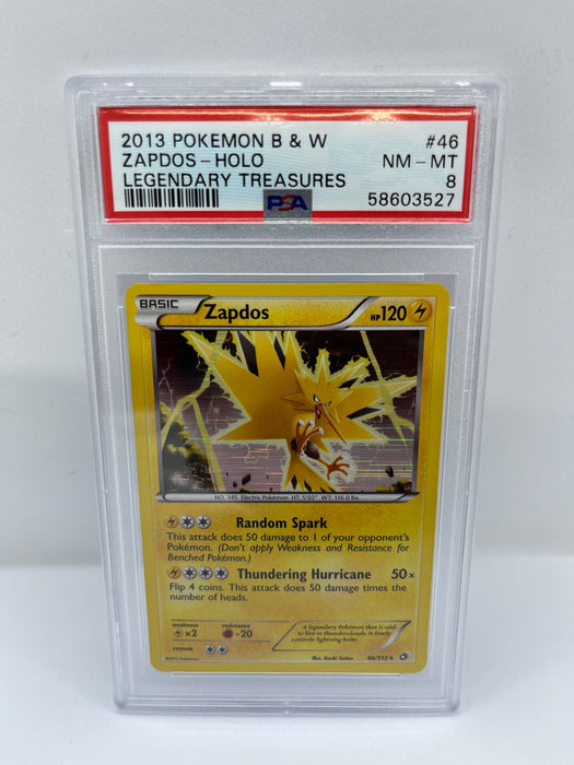 Zapdos 46/113 PSA 8 Graded Rare Pokemon Card (2013 Pokemon B & W - Legendary Treasures)