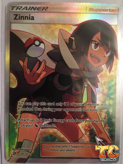 zinnia pokemon card value 70/70 Full Art Supporter Trainer (Dragon Majesty) — Titan Cards Ltd Taira Akitsu SWSH07 Style:Brown How to Tell If pokemon mega brave