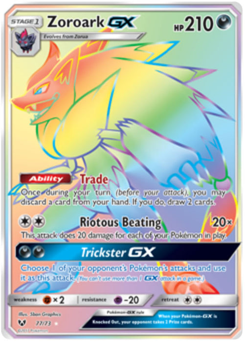 Zoroark GX 77/73 Rare Secret Pokemon Card (Shining Legends)