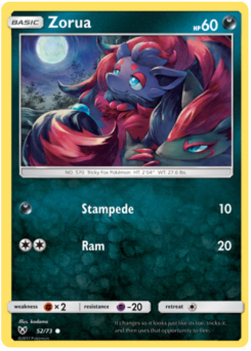 Zorua 52/73 Common Pokemon Card (Shining Legends)